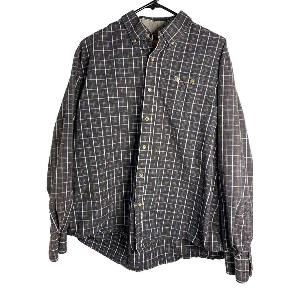 Tempco Long Sleeve Mens Shirt Size XL Button Down Plaid 100% Cotton